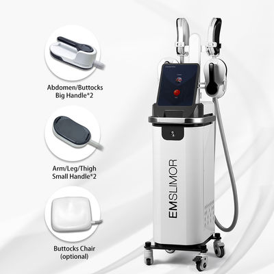 دستگاه لاغری و عضله‌ساز EMS غیرتهاجمی با 4 دسته، تحریک‌کننده عضلات، چربی‌سوزی، فرم‌دهی بدن با RF، EMSlim، کاهش سلولیت